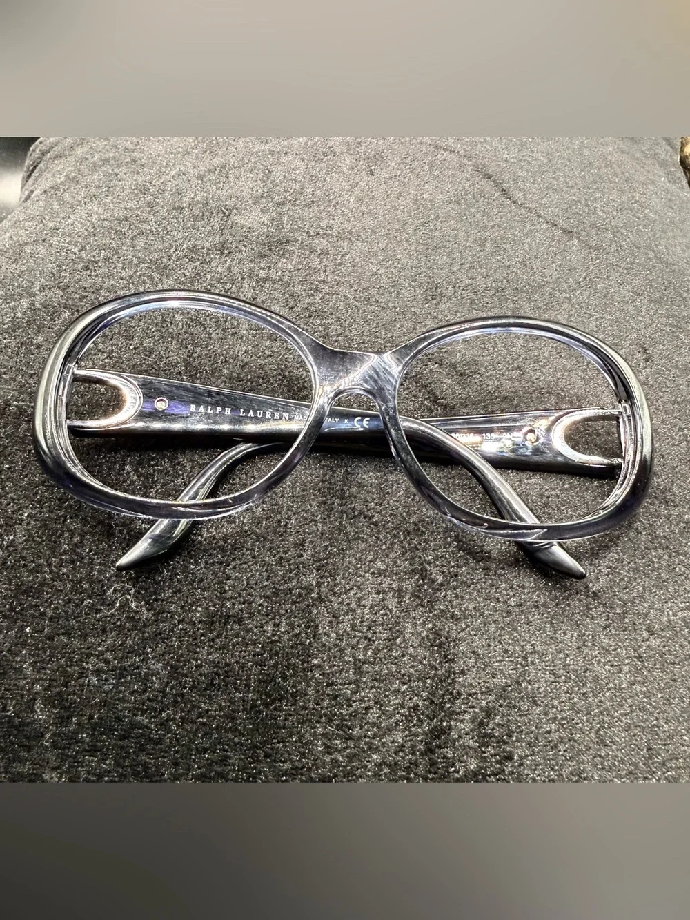 Ralph Lauren Translucent Gray Round Decorative Glasses Accent